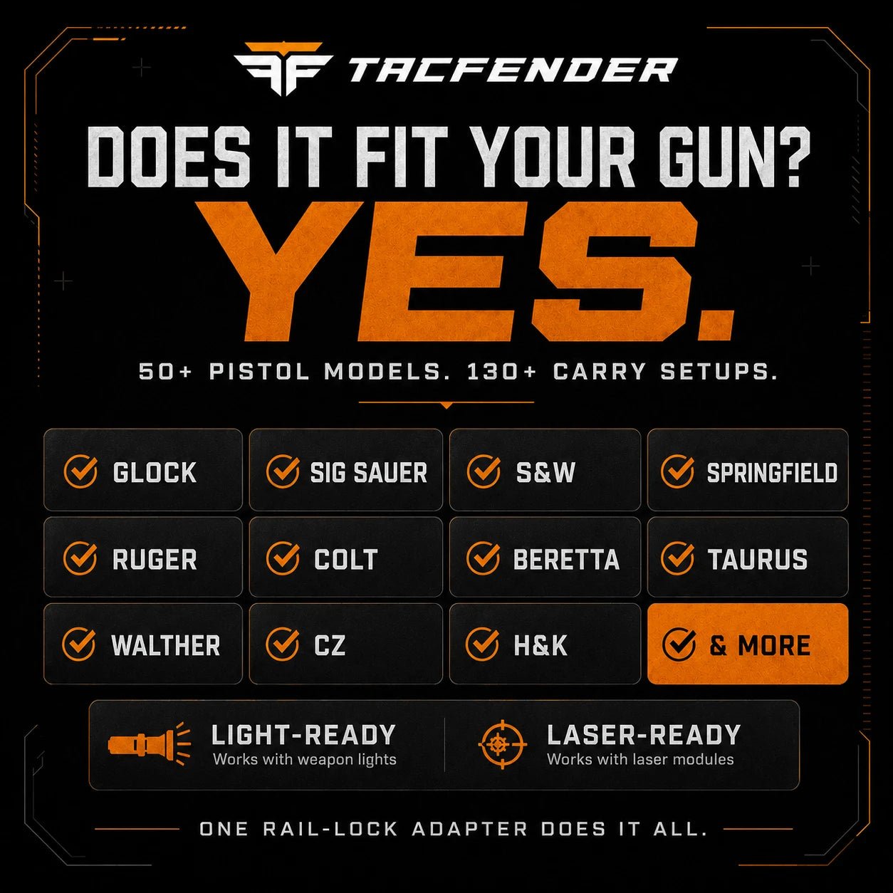 TACFENDER Universal Holster - Tacfender